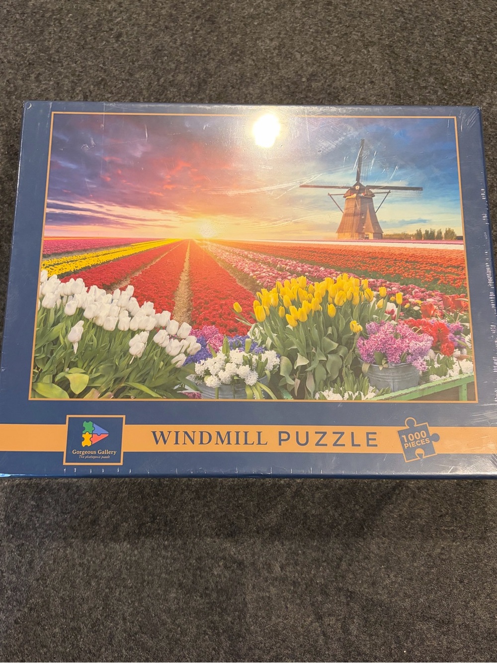 NEW Gorgeous Gallery Holland Windmill Tulip Field Puzzle 1000 Pieces - SEALED!